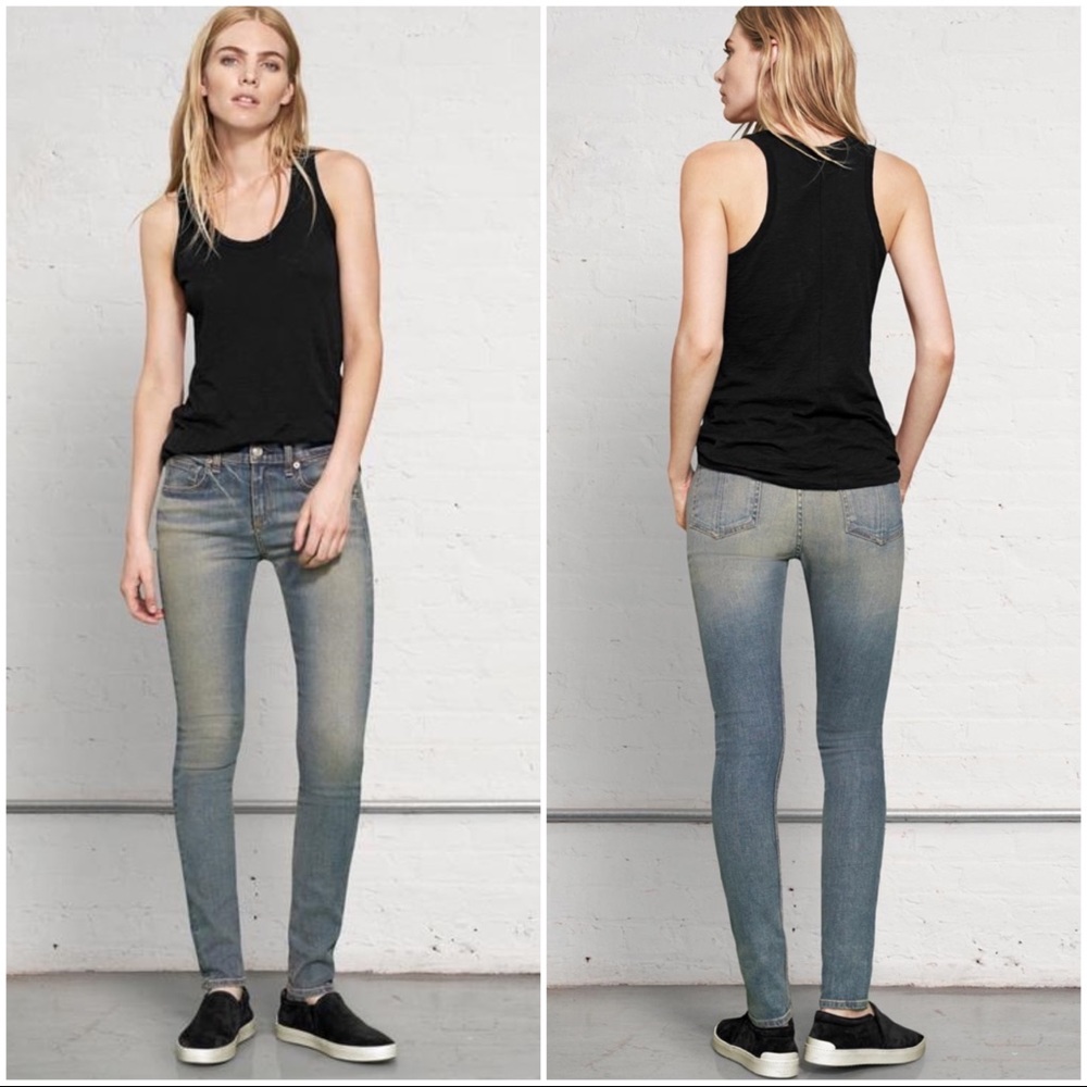 •RAG & BONE• High Rise Skinny Jeans in Clean Water St. Wash Size 25